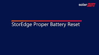 StorEdge Full Battery Reset [upl. by Elita]