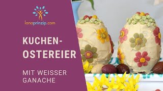 MarmorkuchenOsterei mit weißer Ganache weiße SchokoladeObers Rezept [upl. by Eidson759]