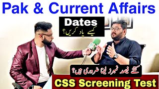 How to pass CSS Screening Test  Pak Affairs And Current Affairs  Exams Tips [upl. by Glenden]