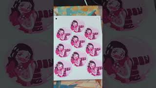 FULL PROCESS MAKING A NEZUKO STICKER [upl. by Nrubloc808]