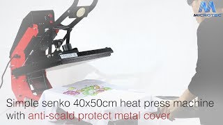 Simple senko 40x50cm heat press machine with antiscald protect metal cover [upl. by Crean]