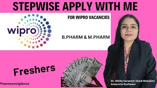 Wipro Pharmacovigilance Jobs 2024  BPharm amp MPharm Freshers Apply Now  How to Apply  Pharma Jobs [upl. by Kirwin936]