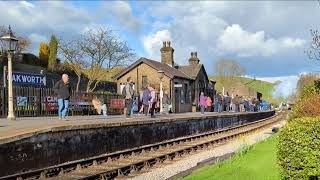 4079 Pendennis Castle arrives into Oakworth Keighley amp Worth Valley Railway Steam Gala 240324 [upl. by Aymahs706]