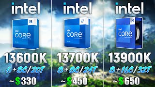 Core i5 13600K vs Core i7 13700K vs Core i9 13900K  Test in 8 Games [upl. by Nhepets180]