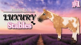 BUILDING LUXURY STABLES  Episode 1  Minecraft Equestrian Roleplay Server [upl. by Ahsienor]