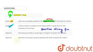 In epithelial tissue  CLASS 12  TEST 5  BIOLOGY  Doubtnut [upl. by Jarid350]