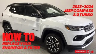 How To Change Your Engine Oil And Filter On A 2024 Jeep Compass 20 Turbo [upl. by Reizarf]