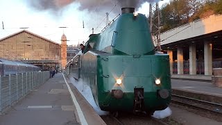 Streamlined tank engine MÁV 242001 with a chartered train [upl. by Hoagland774]