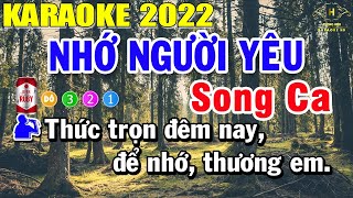 Nhớ Người Yêu Karaoke Song Ca  Trọng Hiếu [upl. by Pul]