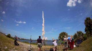 STS132  Extremely Loud Shuttle Launch from the Kennedy Space Center press site in HD [upl. by Jermayne]