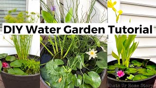 DIY Water Garden In a Pot  How to Make a Container Water Garden  Grow Water Lily in Pot [upl. by Ettenot]