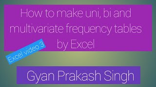 Uni variate bi variate and multivariate frequency distribution MSExcel Count Countif countifs [upl. by Bubalo]