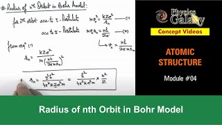 Class 12 Physics  Atomic Structure  4 Radius of nth Orbit in Bohr Model  For JEE amp NEET [upl. by Annawek]