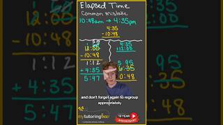 PT 3 How to subtract hours and minutes for elapsed time mathtutor math time mathhelp [upl. by Alick]