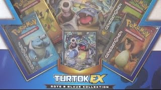 Rote amp Blaue Pokémon Kollektion Turtok EX  8 Generationen Booster Unboxing [upl. by Enoed901]