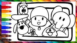 Dibuja y Colorea A Pocoyo Y Sus Amigos  Dibujos Para Niños [upl. by Tavey]