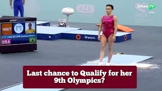 48YearOld Oksana Chusovitina crashes Vault  Missing Olympic Qualification at Baku World Cup 2024 [upl. by Annaiviv]