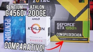 Athlon 200GE vs Pentium G4560 GTX 1050 Ti  15 Jogos em Full HD [upl. by Dnalyram]