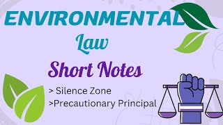 environmental law  Short notes  silence zone precautionary principal [upl. by Chiarra]