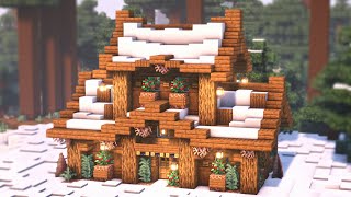 Minecraft How to Build a Winter Log Cabin I Easy Relaxing Tutorial [upl. by Isiad254]