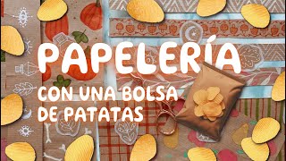 PAPELERÍA BONITA CON UNA BOLSA DE PATATAS 🦋 MANUALIDADES CON PAPEL para HACER EN CASA en OTOÑO [upl. by Ardaed]