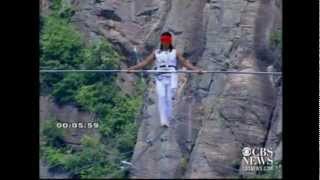 Chinese tightrope walker falls [upl. by Eyde]