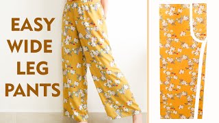 ALL SIZES Easy To Make A Pair Of Wide Leg Pants For Beginners  Thuy Sewing [upl. by Jules321]