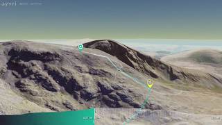 Scafell Pike from Seathwaite 3D Aerial FlyThrough [upl. by Laaspere607]