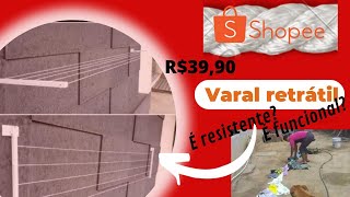 Varal de roupa retrátil de parede funciona compras na shopee review varal retrátil [upl. by Ettelegna]