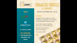 MAGIA DEI TORTELLI  CENA BENEFICA a favoredel ventunogrammi giovedì 5 dicembre ore 20 [upl. by Kaia510]