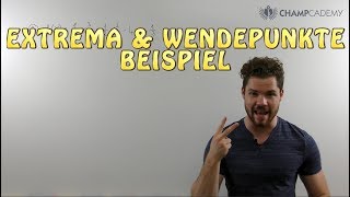 Extrema amp Wendepunkte Einfach Erklärt  Beispiel [upl. by Milurd]