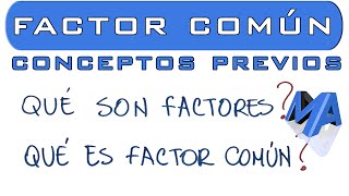 Factor comun conceptos previos [upl. by Enrobso509]