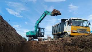 Kobelco Sk 240 loading workkobelcoexcavators [upl. by Mcferren]