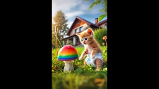 Kitten with rainbow slime 🌈😺 cat kitten cute [upl. by Ynove]