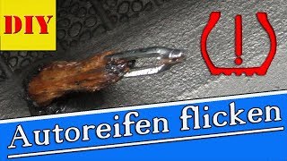 👉 PKW Reifen ReparaturAutoreifen reparierenflicken ohne Demontage ReifenreparatursetFlickzeug [upl. by Oelgnaed]