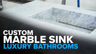 BUILDING AND FABRICATING BEAUTIFUL CUSTOM MARBLE BATHROOM SINK [upl. by Khalin]