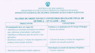 MATRIZ DE QUÍMICA DA 10ª CLASSE 2024  Introdução ao estudo da Química Orgânica  Funções Orgânicas [upl. by Karry]