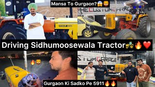 Driving Sidhu Moosewala Favourite Tractor 5911 For First Time🔥❤️  Public Reaction On Tractor 🚜 🦁 [upl. by Allerim]