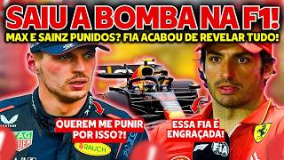 BOMBA CARLOS SAINZ PROVOCA PUNIÇÃO NA FORMULA 1  MAX VERSTAPPEN PUNIDO PELA FIA  LEWIS  MERCEDE [upl. by Pussej]