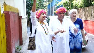 Shabana Azmi with Javed Akhtar at their Home for Holy Party [upl. by Nelhsa]