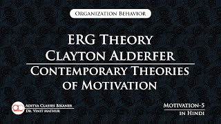 Motivation5 ERG Theory of Motivation  Clayton Alderfer in Hindi [upl. by Bodwell]