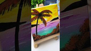 Natural view 🎨colourful canvas painting canvas trending shorts art viralvideo acrylicpainting [upl. by Benedikt]