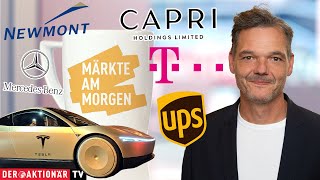 Märkte am Morgen Tesla Newmont Capri UPS MercedesBenz Deutsche Telekom Bilfinger [upl. by Laenej]