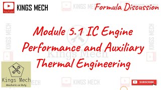 Module 51 IC Engine performance calculation formula discussion [upl. by Nwahsar878]