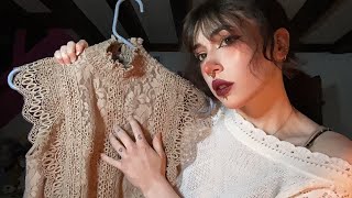 Thrift Store Haul TryOn ASMR  Fabric Scratching Fabric Sounds Whispering [upl. by Saiasi262]