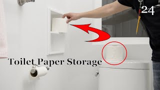 How to Make and Install a Recessed Toilet Paper Storage  DIY  How To [upl. by Hgielyak]