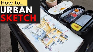 Start Urban Sketching Outside Today  Real Time Beginners Tutorial OUTSIDE [upl. by Rehotsirk]