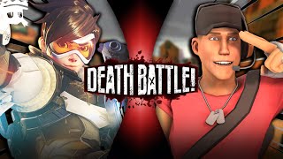 Tracer vs Scout  DEATH BATTLE sub español Overwatch vs Team Fortress 2 [upl. by Yxor]