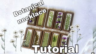 Botanical necklace jewelry with real dried flowers and epoxy resin tutorial [upl. by Nylirej]