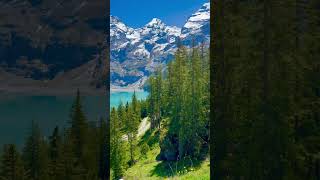 oeschinensee kandersteg switzerland schweiz swiss travel 2024 video viral viralshorts [upl. by Tewell]